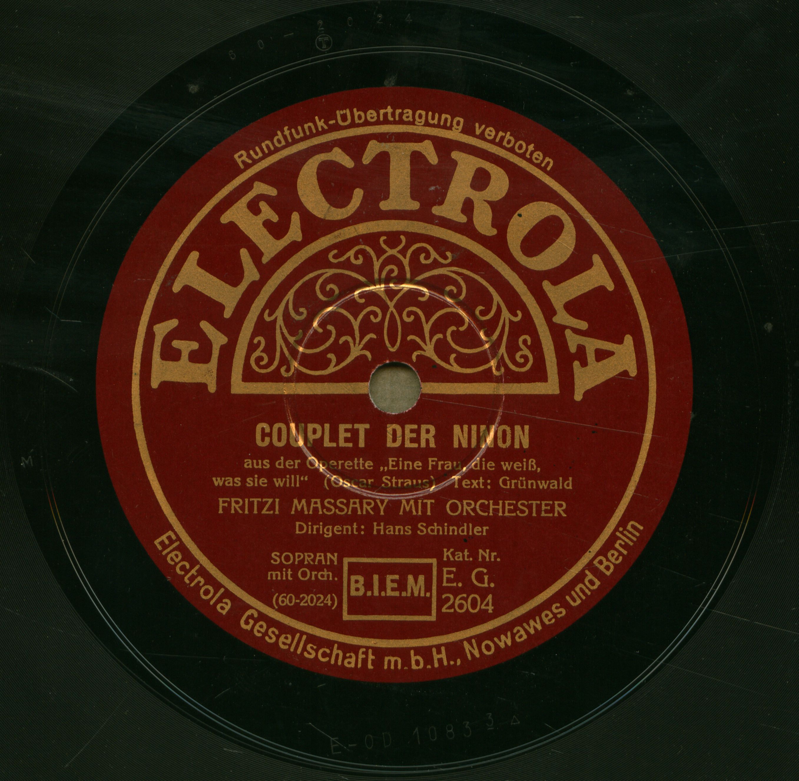 Couplet der Ninon aus der Operette "Eine Frau die weiss, was sie will"